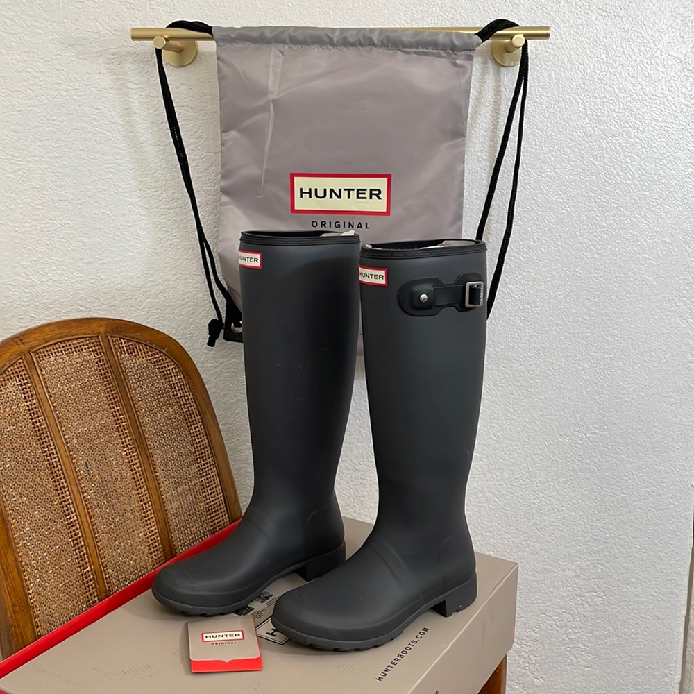 HUNTER ORIG TOUR BLACK RAINBOOTS US8/EU39